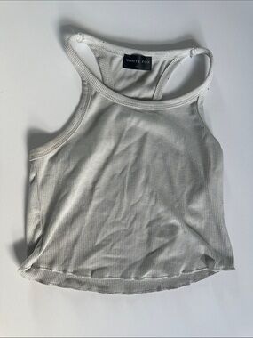White Fox Boutique White Ribbed High-Neck Racerback Tank